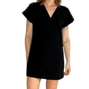 Alice  Olivia Black Relaxed Lace Details Mini Dress